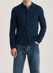 Merino Knitted Shirt Mørkeblå