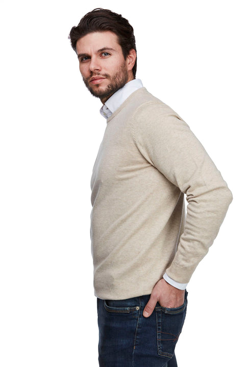 Cotton crew neck Sand