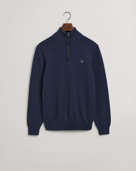 Cotton Halfzip Blå