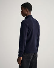 Superfine Lambswool Zip Cardigan Marine