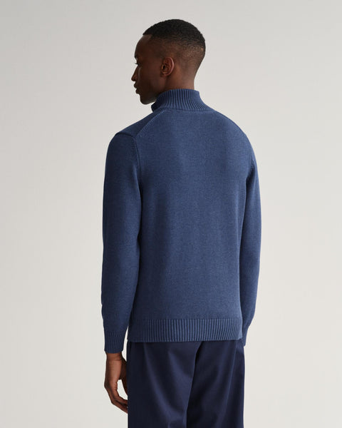 Cotton Halfzip Blå