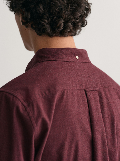 Flannel Melange Shirt Burgunder