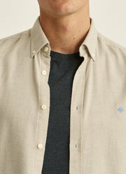 Soft Check Flannel Shirt Khaki