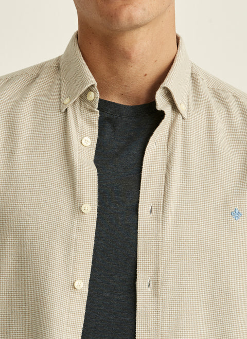 Soft Check Flannel Shirt Khaki