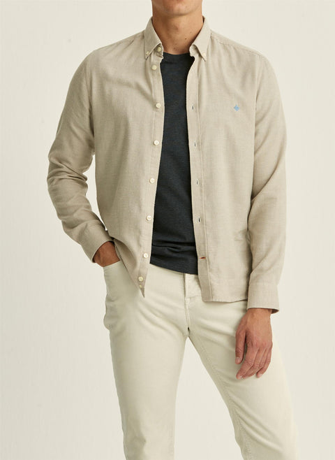 Soft Check Flannel Shirt Khaki