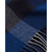 Multi Check Wool Scarf Blå