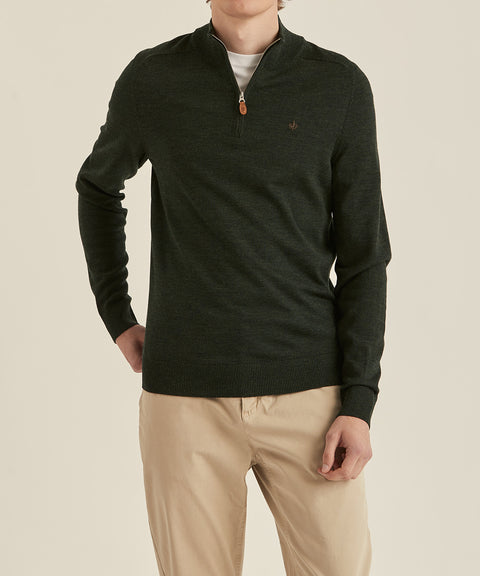 Merino John Zip Grønn