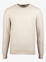Knitted Textur Cotton Crew Off-White