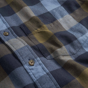 Herringbone Flannel Check Shirt Mørkeblå
