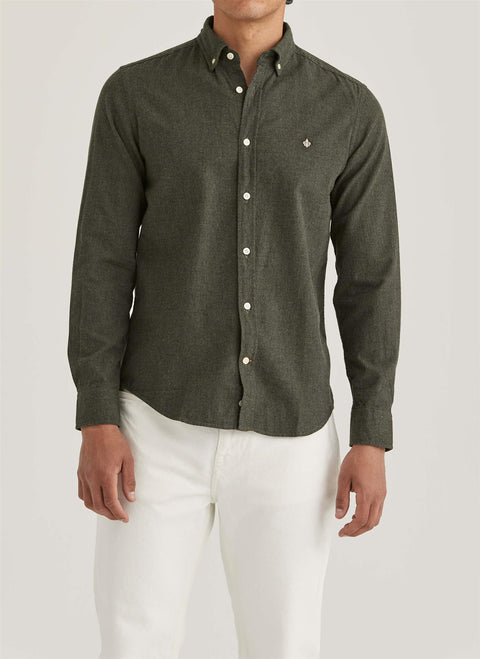 Watts Flannel shirt Oliven