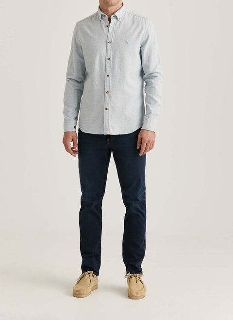 Flannel check shirt - slim fit Lyseblå